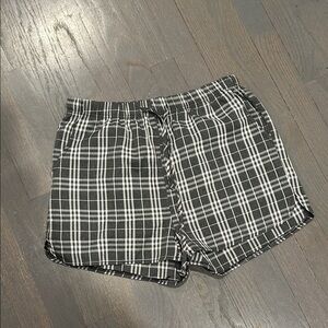 Chic Black and White Plaid Shorts
